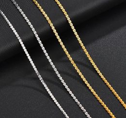 1 pc 14 15 mm Collier en acier inoxydable pour hommes femmes bijoux sshape argent couleurs liens accessoires quotidiens 40 cm long1784088