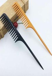 1 Pc 2 couleurs professionnel pointe queue peigne pour Salon de coiffure Section brosse à cheveux outil de coiffure bricolage cheveux larges dents Combs8203630