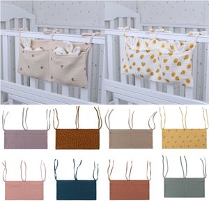 1 Pc Baby Nachtkastje Opbergtas Babybedje Organizer Opknoping Tas voor Baby Multifunctionele geboren Bed Opknoping Luier Speelgoed weefsel 220531