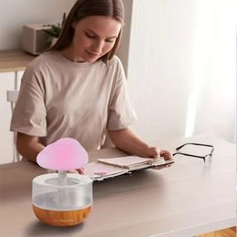 1 Pc Kleurrijke Regenwolk Luchtbevochtiger Paddestoel Lamp Regendruppel Geluid Slaapkamer USB Aromatherapie Machine voor thuisgebruik