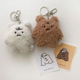 1 Pz Frustrato Ins Orso Peluche Portachiavi Studente Borsa Ciondolo Portachiavi Auto Ragazza Decorazione Accessori Regalo 240116