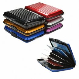 1 PC Hard Men Aluminium Bankkaarthouder Blokkering Hard Case Wallet Solid Credit Card Anti-RFID Scanning Protect Card Holder A6L9#