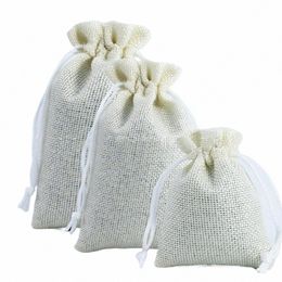 Sacs de rangement en lin de haute qualité, 1 pièce, sacs à cordon, emballage cadeau de noël, petite pochette, sacs de rangement à domicile, A677 #