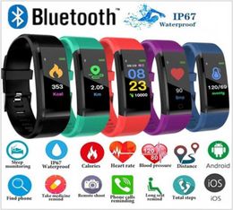 1 PC ID115 PLUS kleurenscherm slimme armband stappenteller horloge fitness horloge hardlopen wandelen tracker hartslag stappenteller slimme band2438218