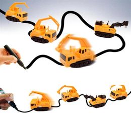 1 pc ing Techniek Voertuigen Mini Magic Toy Children039s Inductieve Truck Figuur Tank Speelgoed Pen Trek Lijnen Inductie Rai271W5363484