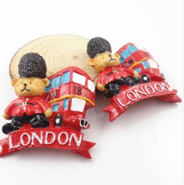 1 Pc Belle Londres Double Decker Bus Gardes Ours 3D Réfrigérateur Aimant Voyage Souvenirs Réfrigérateur Magnétique Autocollant Décoration de La Maison