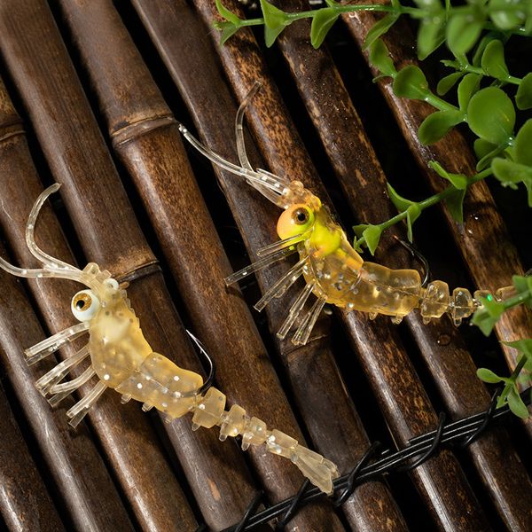 1 pc Lumineux lue de crevettes luxure artificiel appâts de pêche molle Lures d'eau salée.