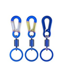 1 PC Outdoor Roestvrijstalen veer gesp geworden Karabijnse sleutelhanger taille riemclip Anti-Most Buckle Hangende intrekbare sleutelhanger