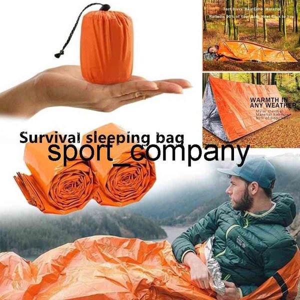 1 PC portátil PE supervivencia de emergencia saco de dormir térmico mantener caliente impermeable camuflaje manta al aire libre Camping senderismo herramienta