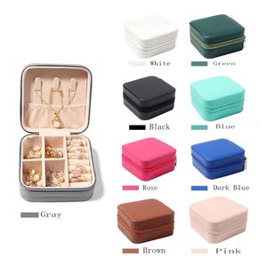 1 pc Voyage portable mini boîte à bijoux en cuir bijoux de bijouterie