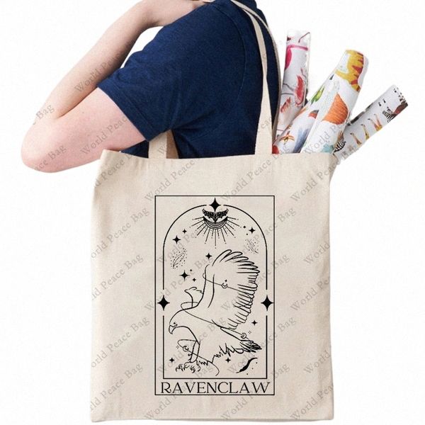1 pc Patrón de Ravenclaw Bolso de tienda reutilizable para mujer, el mejor regalo para ella, bolso de hombro plegable de moda, regalo para fanáticos de Ravenclaw m2K4 #