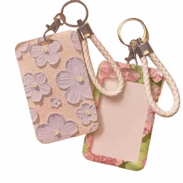 1 PC Style rétro FRS porte-carte pour les femmes mignon frais floral étudiant bus porte-carte d'identité infirmière badge carte protecteur couverture F2wB #