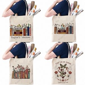 1 PC Sac fourre-tout à motif Eras Tour, sac à bandoulière en toile pour album de livre floral, sac à main TS Versi, cadeaux de Noël et Halen I7lm #