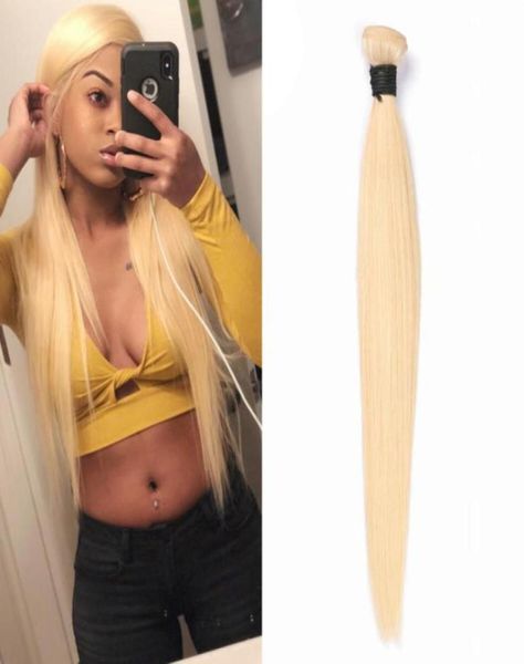 1 PC Top qualité droite Blonde brésilienne européenne vierge cheveux humains bundle 613 Extension de cheveux 86654474033310