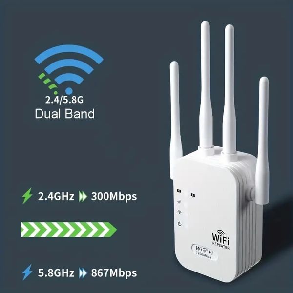 1 Pc WiFi Range Extenders Signal Booster Sans Fil Internet Signal Amplificateur Avec Ethernet Port WiFi Répéteur Installation Facile