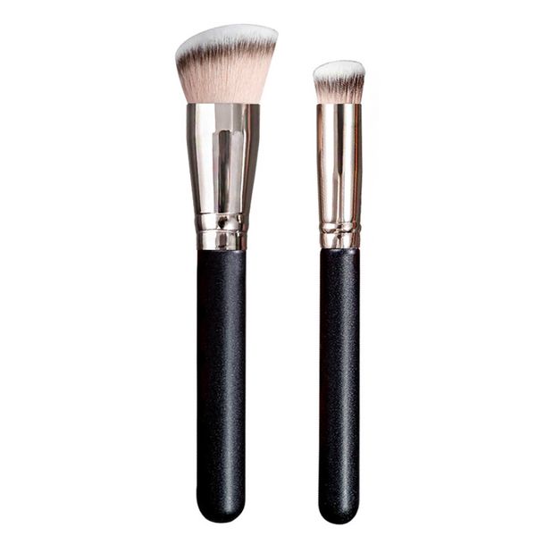 1 pc manche en bois pinceaux de maquillage ensemble fond de teint haut de gamme correcteur contour mélange professionnel beauté pinceau cosmétique givré