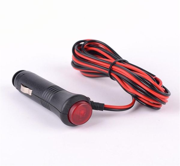 1 Uds. Enchufe de línea de alimentación del encendedor de cigarrillos del coche de 12V 24V con indicador de interruptor de fusible de 10A línea de alimentación de 3 metros 7273306