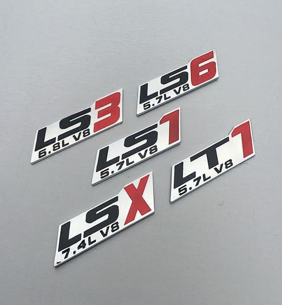 1 PCS 3D METAL LT1 LS1 LS3 LS6 LT9 LSX 57L 68L 74L V8 BADGE EMBLLEME ARRIÈRE DÉPLACTION DE RÉPLACTION AUTOR