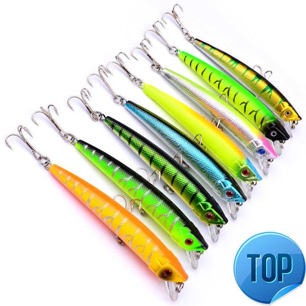 1 pièces 9.5cm 8g réaliste flottant japon dur appât vairon leurre de pêche serré Wobbler JerkFish appât triple crochets plastique Isca poisson