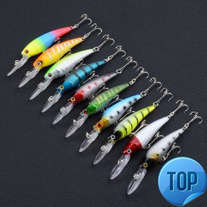 1 PCS 9cm Minnow Bait Hard Fishing Lures Wobbler isca Artificial Plastic Crank appât 3d yeux Lere Lure Taquet de pêche en livraison gratuite