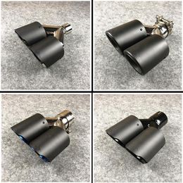 1 PCS Akrapovic Matte Dual Uitlaat Tip Sticker Koolstofvezel Universele Uitlaten Pijp Auto Uitlaat Tips Nozzles Tail202Q