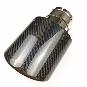 1 pièces : carbone brillant de Style ovale avec tuyaux d'échappement en acier inoxydable pour tuyau d'extrémité de silencieux modifié de voiture Akrapovic