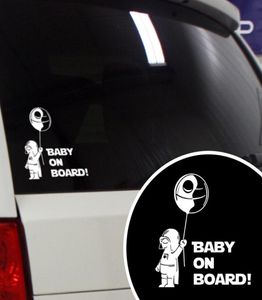 1 pc's baby aan boord Stijlvolle autosticker 14 cm Cool Boy Sticker Creative Cover Scratch Car Raam Decal Blackwhite 14cm12cm3390219