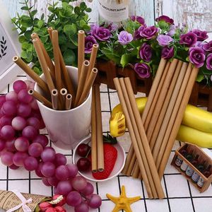 1 pièces gobelets jetables en bambou pailles à boire cuisine de fête écologique réutilisable pour la vente en gros jaune