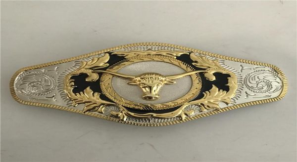 1 шт., большой размер, золотая пряжка для ремня в стиле вестерн с головой быка для Cintura Cowboy1169955