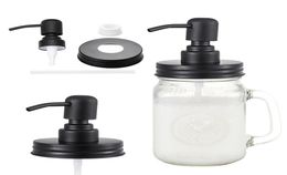 1 PCS Black Mason Jar Dispenser Tapas Proporro de óxido 304 Bomba de loción de cabeza pequeña de acero inoxidable para la cocina para la cocina y el baño JA7009198
