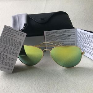 1 pcs marque designer lentille en verre lunettes de soleil classique pilote lunettes de soleil cadre doré Raysfor hommes femmes UV400 Bans58mm lentille 62mm avec Ca257w
