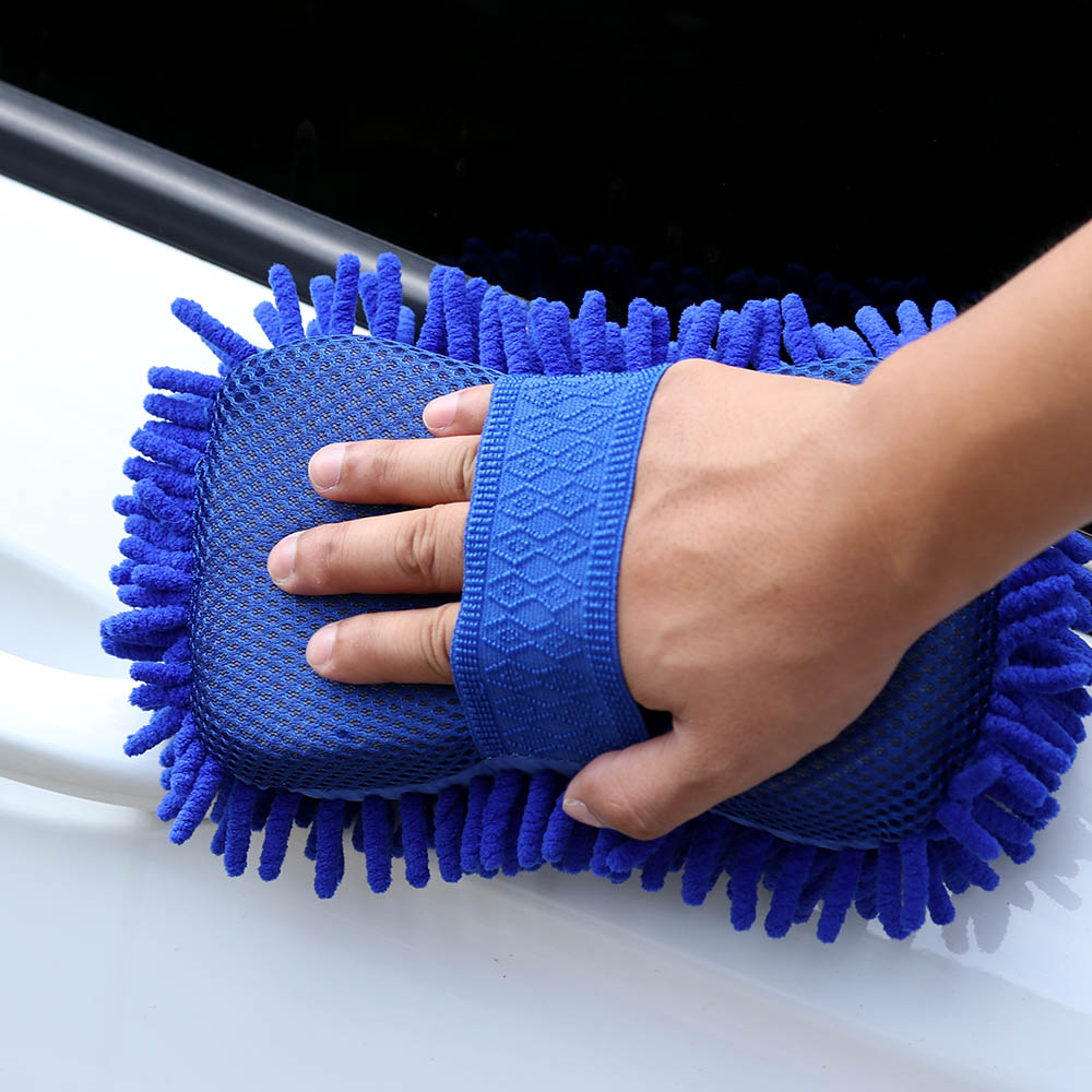 1 Pcs Wasstraat Auto Hand Zachte Handdoek Microfiber Chenille Anthozoan Wassen Handschoenen Coral Fleece Spons Auto Wasmachine