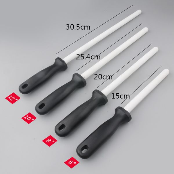 1 Uds. Afilador de cuchillos de varilla de cerámica (zirconia) con mango de ABS afilado para Chefs cuchillos de acero ayudante de cocina musat