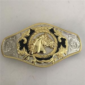 Boucle de ceinture en dentelle dorée, 1 pièce, tête de cheval, Cowboy occidental, pour Hebillas, Cinturon, 4cm de large, 333h