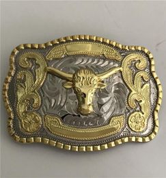 1 PCS Cool Silver Gold Bull Bull Western Cowboy Beltle For Men Hebillas Cinturon Jeans Belt Head6354529