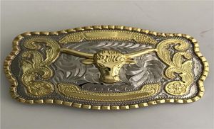 1 pcs Cool Silver Gold Bull Western Cowboy Belt Buckle for Men Hebillas Cinturon Jeans Belt Head4563013