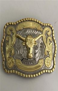 1 pcs Cool Silver Gold Bull Western Cowboy Belt Buckle for Men Hebillas Cinturon Jeans Belt Head5515805