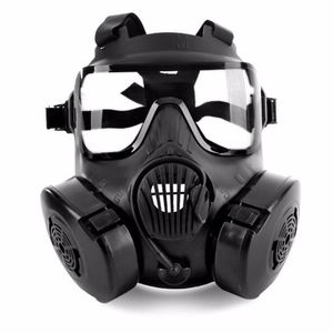 Masque facial de cyclisme, 1 pièce, masque tactique de protection à Vision large, accessoires CS complets pour adultes avec ventilateur pour le Camping