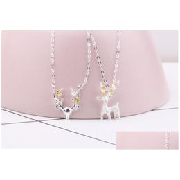 1 stks Delicate Fawn Ketting Siery Gewei Hanger Sleutelbeen Keten Leuk Cadeau Kerstcadeau Decoratie Drop Levering Dhoy8