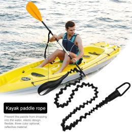 1 PCS Elastic Kayak Paddle Leash Rodable à pêche à pêche à pêche portable Lanyard avec corde à crochet anti-perdable extensible