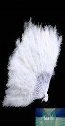 1 pcs disfraces elegantes fanáticos de la mano de baile plegable fanáticos chinos de plumas para mujeres suministros de fiesta de bodas3700944