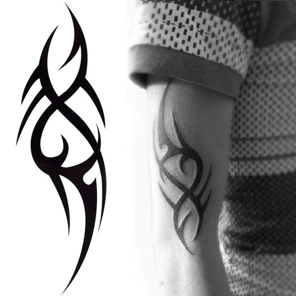 1 PCS Fashion Elegant Body Art Cool 3d Men Media manga Tattoo brazo Totem Totem Welpes 240408