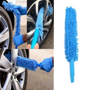 1 pièces Flexible Extra longue brosse douce microfibre nouilles Chenille bleu voiture roue lavage microfibre nettoyant accessoires225B