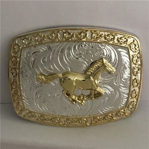 1 stks Gouden Paard Western Cowboy Gesp Voor Mannen Hebillas Cinturon Jeans Riem Hoofd Fit 4 cm Brede Belts287P