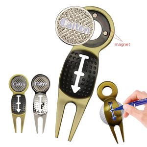 1 PCS Golfreparatie Tool Divot Magneet met marker sleutelhang ketting voering clip drop verzending accessoires