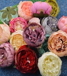 1 PCS Hight Quality European Silk Peony Heads vallen levendige nepblad kunstmatige bloemen voor trouwhuisfeest de 2191 v27999792
