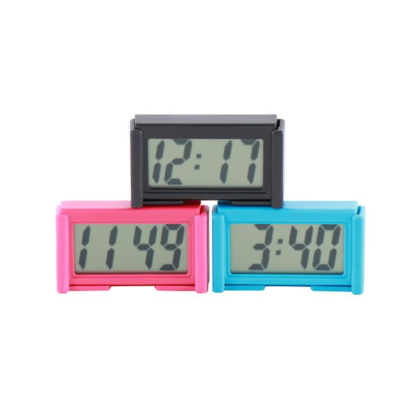 1 PCS Interior auto-adhésif horloge Mini petit support LCD Affichage du véhicule numérique avec écran LCD calendrier