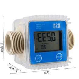 Freeshipping 1 stks K24 LCD Turbine Digitale Brandstofstroommeter Veel Gebruikt Voor Chemicaliën Water Vocro