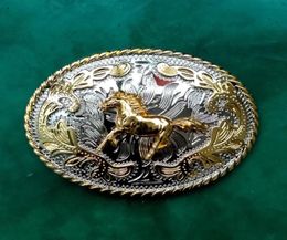 1 pièces dentelle or cheval de course Cowboy boucle de ceinture en métal pour Men039s jean ceinture occidentale Head3828543