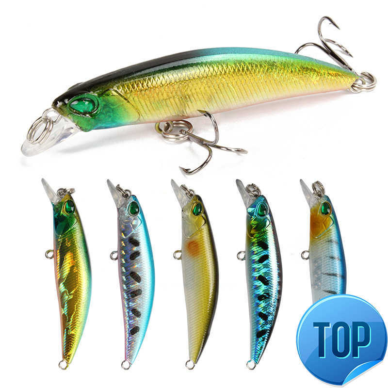1 Pcs/lot 6.5cm 4.1g Wobbler Fishing Lure Minnow Hard Bait With Fishing Hooks 3D Eyes Bass Trolling Isca Artificiail Tackle